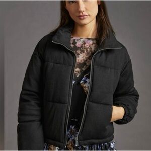 Anthropologie Avec Les Filles Zip-up Puffer Jacket NWT Black M
